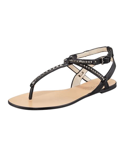 michael kors black studded sandals|Michael Kors black flat sandals.